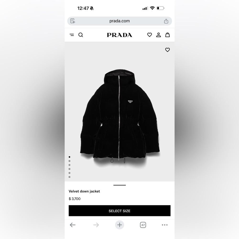 Prada Black Hooded Jacket with Logo Detail